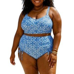 Hanna Nikole Plus Size 20W Bikini Set Floral Swimsuit High Waisted Tummy Control
